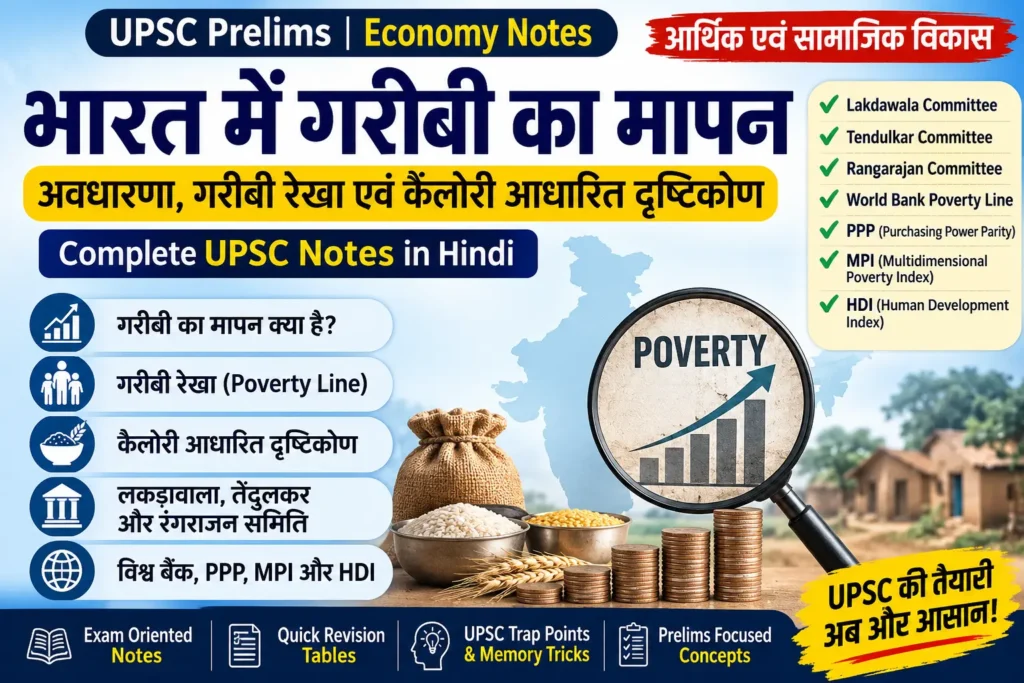 भारत में गरीबी का मापन UPSC Notes in Hindi
